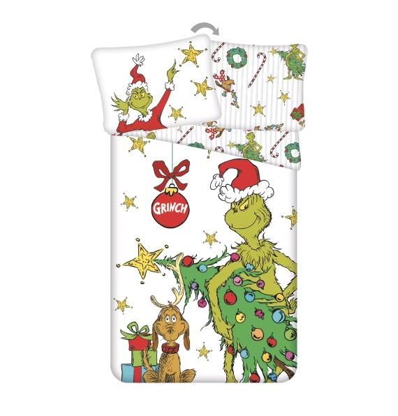 Pościel Grinch Grinchmas JF24 140x200 bawełniana 100% Grinch zamek