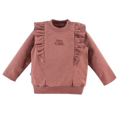 Daisy Bluza dziewczęca z falbanką Eevi - ciemny róż