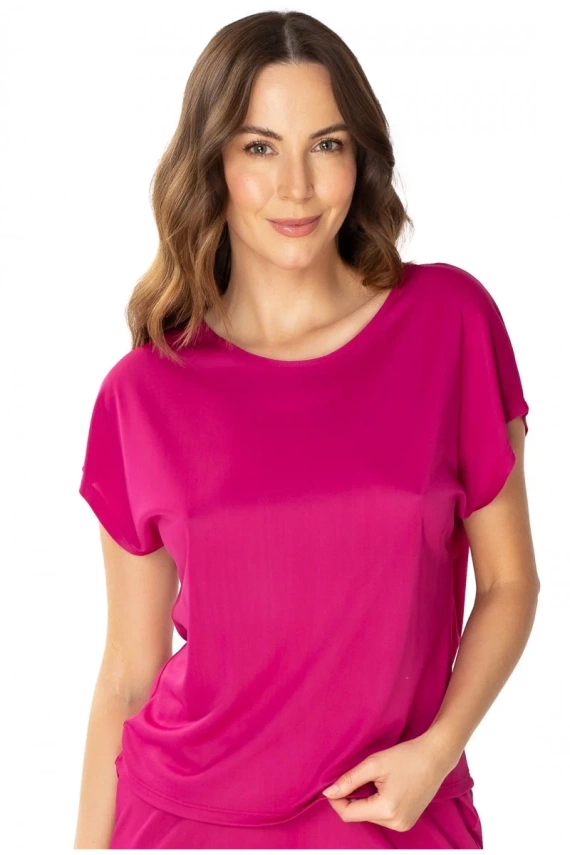 86683 Larisa Bluzka piżamowa Mewa fuksjowy