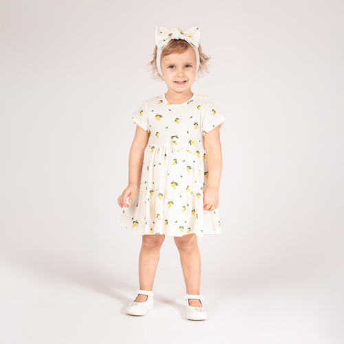 212159 Tola Sukienko-body z krótkim rękawem Nicol - kremowy