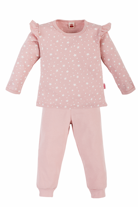 07229PR "Stars" Piżama dziecięca Makoma pudrowy róż