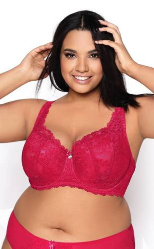 M-053/22 Carmela  Biustonosz Usztywniany Big  Mat rubinowy czerwony