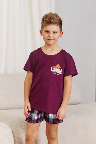 7202 "Chill" Piżama dziecięca Unisex Doctor Nap - burgundy