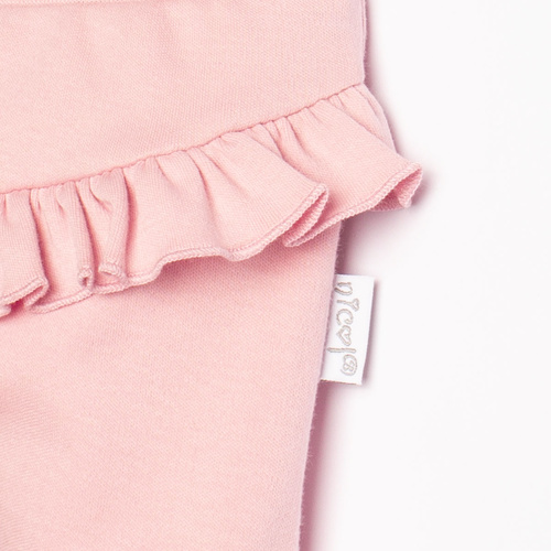 220010 Półśpiochy niemowlęce Nicol 100% bawełna róż falbanka