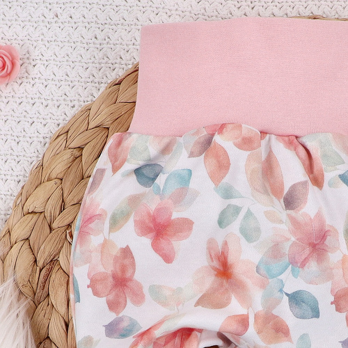 ABN-5423 Kolorowe kwiatki Półśpiochy z bawełny organicznej Nini druk