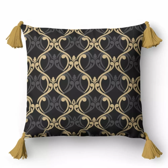 5402 A Poszewka dekoracyjna ornamenty Panama 58 Detexpol grafitowy