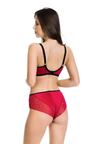 19075 Princess Biustonosz balkonetka Mediolano czarny-malinowy   