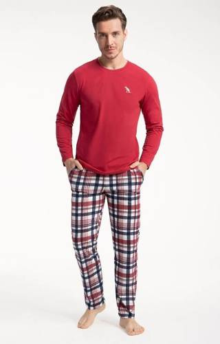 800 Piżama męska Luna - bordowy