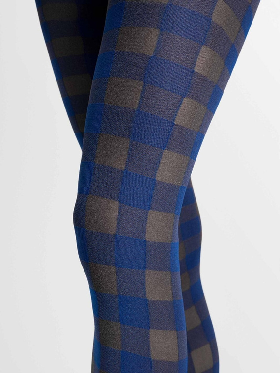 Fiore G6139 Indigo Niebieskie Rajstopy Damskie 40 DEN Wzór w Kratkę