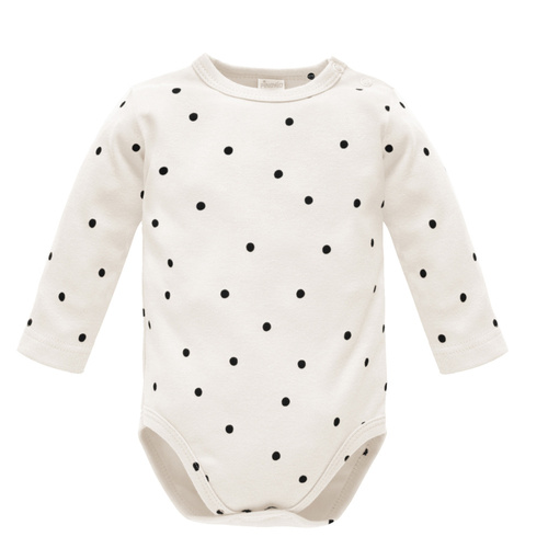 Tres Bien Body z długim rękawem w groszki Pinokio - ecru groszki