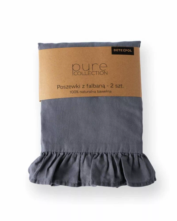 Pure 23 Pościel bawełniana jednobarwna Detexpol grafitowy