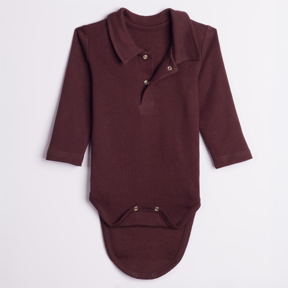 227099 Nicol BENEK Body polo 100% bawełna ciemny brąz długi rękaw