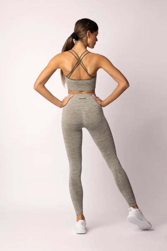 Melange legginsy damskie Spaio khaki