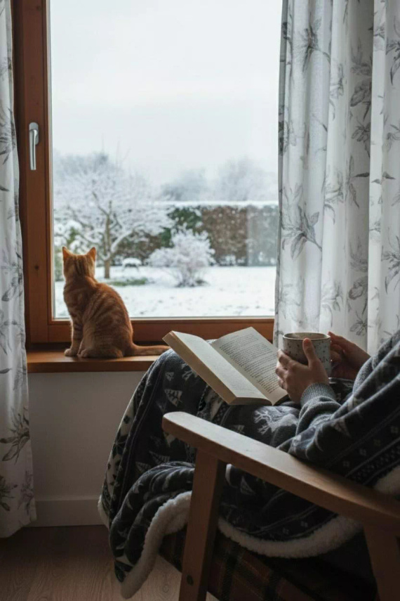 Koc świąteczny SACO popielaty – miękki i ciepły z reniferami i choinkami w ozdobnym worku