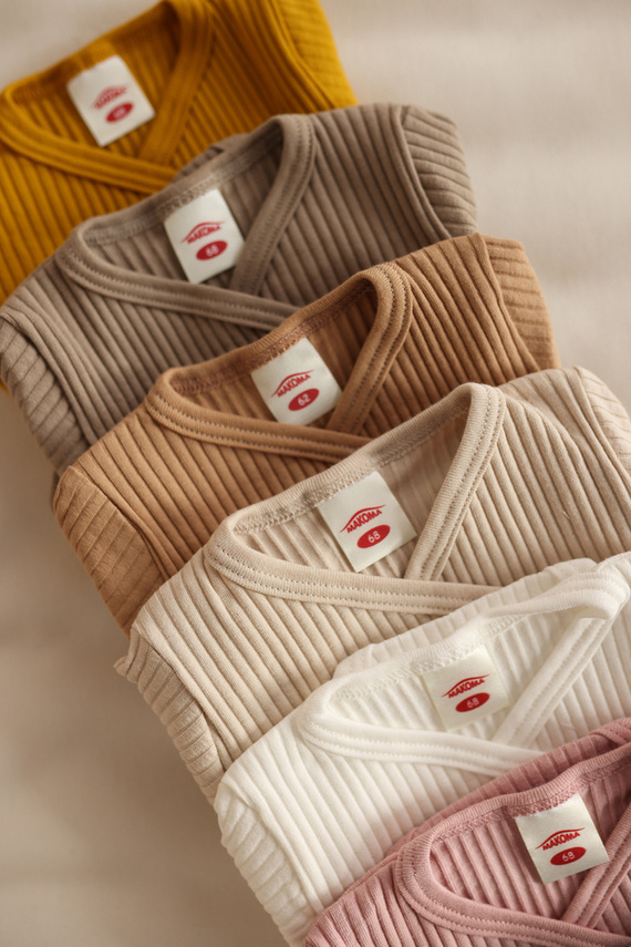 03234L "Natural Harmony" Body dzidziuś z długim rękawem Makoma latte