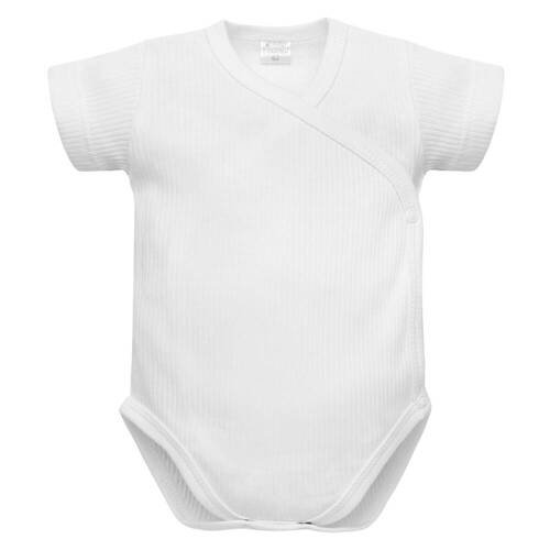 Lovely Day Kopertowe body w prążek, krótki rękaw Pinokio - biały