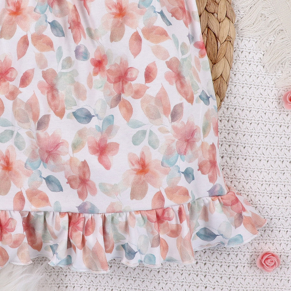 ABN-5428 Kolorowe kwiatki Sukienka z bawełny organicznej Nini druk