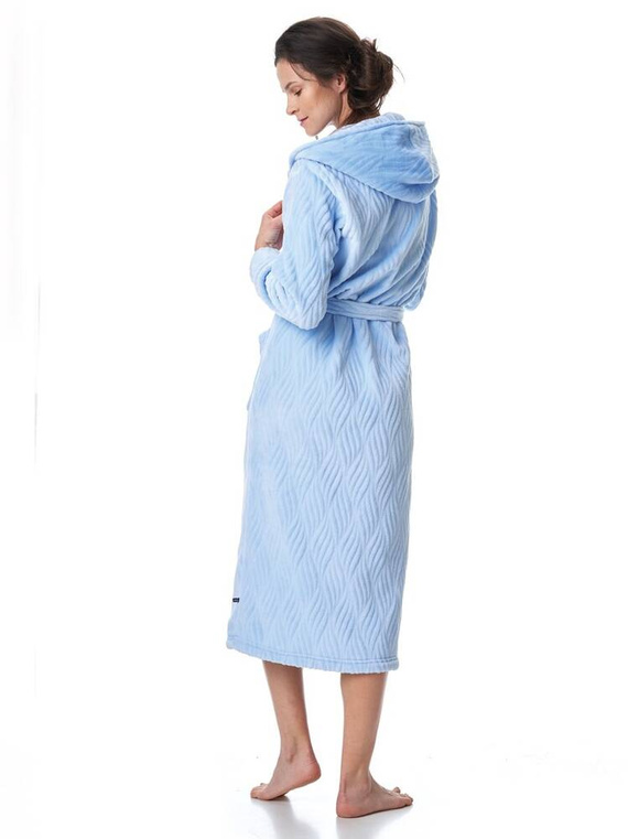LGL 803  Długi Szlafrok Damski  Key niebieski