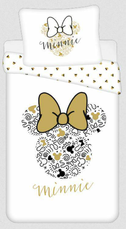 8339 Pościel bawełniana Minnie Gold Mini Myszka Jerry Fabrics