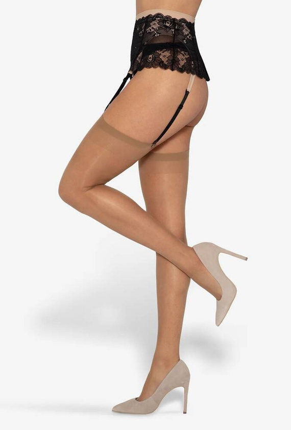 Kelly Pończochy Stretch do paska A'2 beige