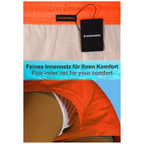 SZ2402 Szorty kąpielowe Sesto Senso pomarańczowy