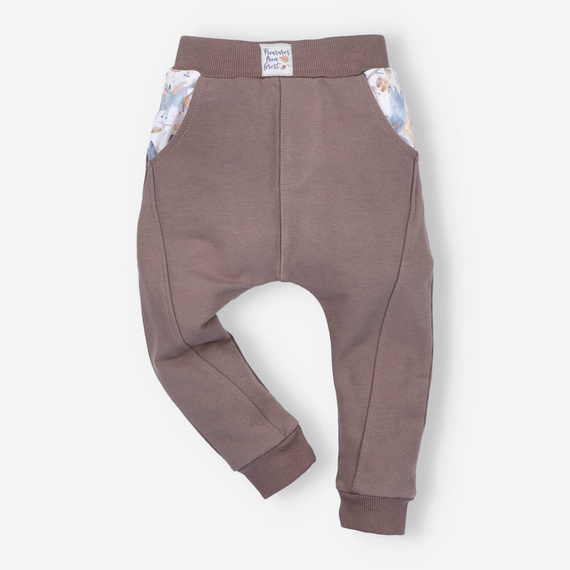 ABN-4509 Skarby Jesieni Spodnie dresowe z bawełny organicznej Nini brązowy
