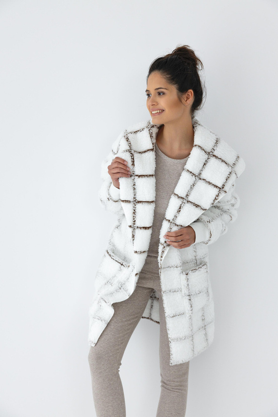 Sensis Delphine Kardigan - biały-kratka