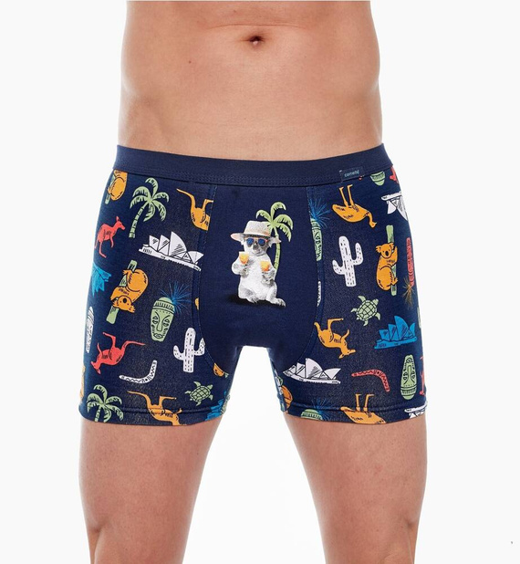 280/229 Koala Bokserki męskie Tattoo Cornette granatowy