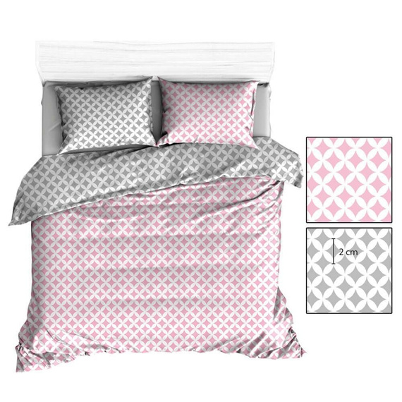 R141 Pościel bawełniana maroko Karo szary-biały