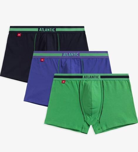3MH-181 A'3 Bokserki męskie Atlantic - granatowy-zielony-fioletowy