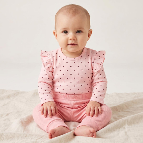 Body Niemowlęce Nicol Tosia 225097 100% Bawełna różowe Falbanki