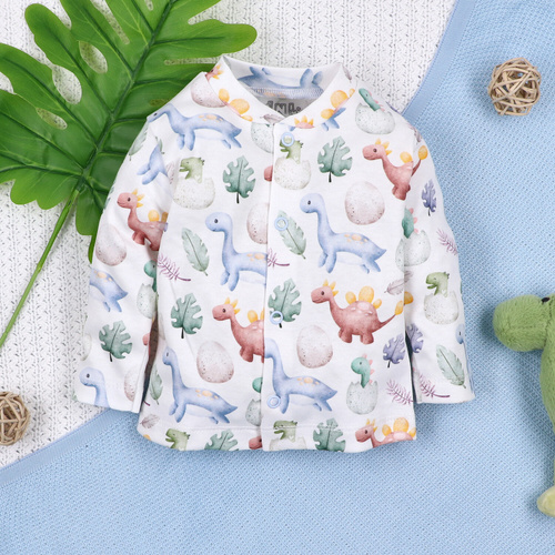 ABN-5570 Dino Explorer Kaftanik niemowlęcy Nini – bawełna organiczna, zapięcie na napy