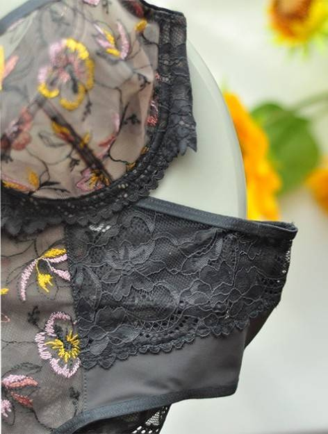 19164 Sunflower biustonosz miękki soft Mediolano grafitowy