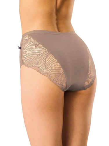 Figi damskie LPF 112 Key maxi bikini bawełna 2-pak cappuccino– wygoda i stabilne dopasowanie