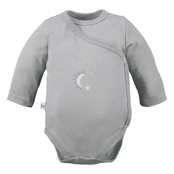 Petite Body rozpinane z długim rękawem Eevi - gwiazdki szare