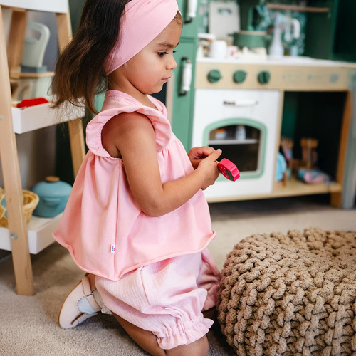 Body tunika dziewczęca Eevi Cherry różowa wisienki bawełna