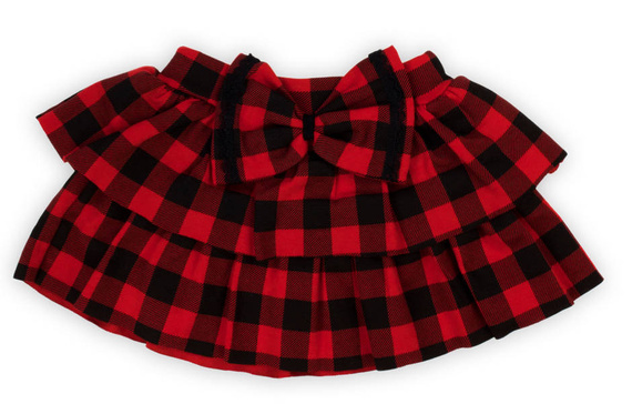 163578 Spódniczka bawełniana "Magia Świąt" Nicol - kratka: czarny, czerwony