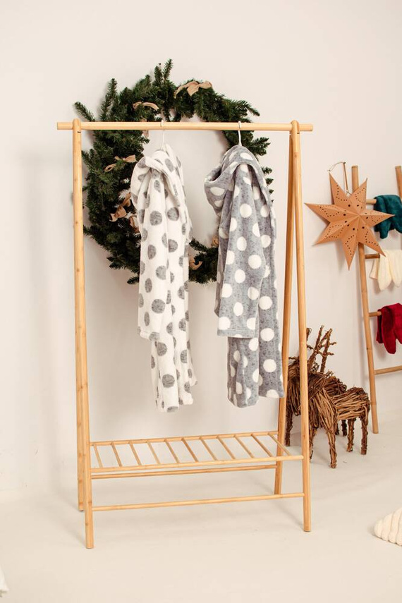 323 Kropki Szlafrok Forex - szary