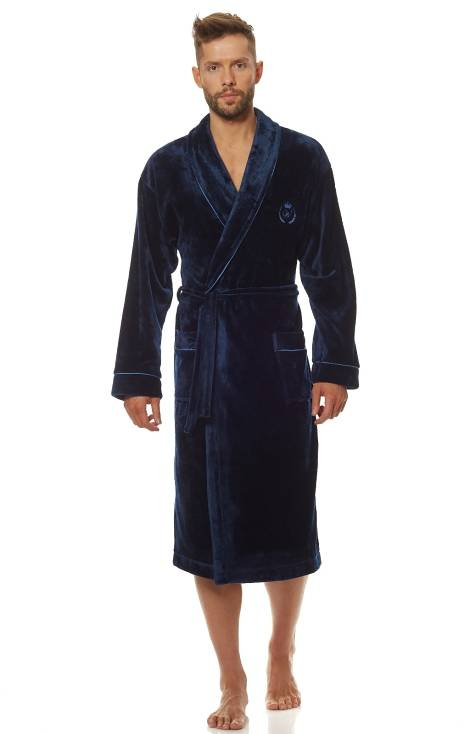 2111 Luca Szlafrok Męski L&L - granatowy