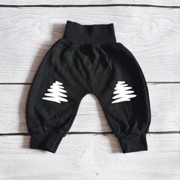 Spodnie świąteczne z choinką Moocha czarny