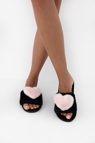 Heart Kapcie damskie Sensis - czarny