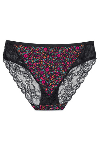 L-1572 BI A'3 Figi Damskie Lama czarny