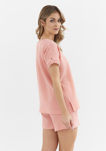 136 Piżama damska Muślin Cana - morelowa 