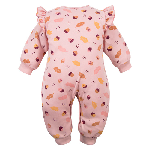 Fluffy Tails Pajac niemowlęcy Eevi różowy – bawełna, bez stópek, na napy
