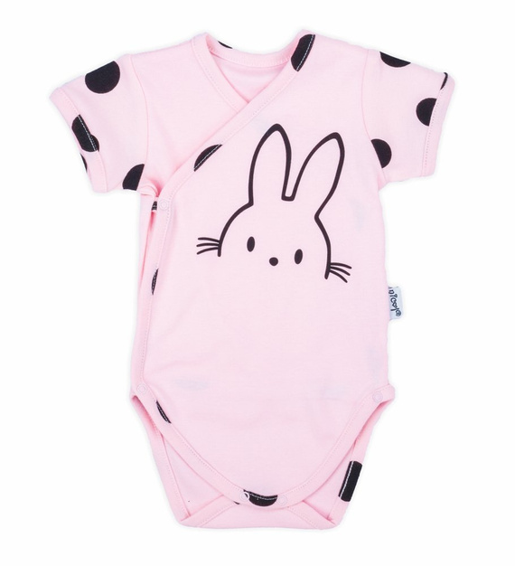 163395 Body z krótkim rękawem rozpinane "Bunny Groszki" Nicol