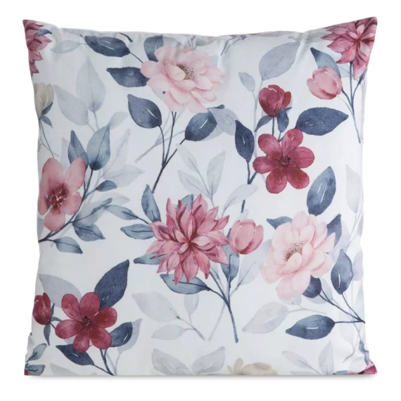 Poszewka 45x45 Mink 35 Eurofirany welur kwiaty dekoracyjna