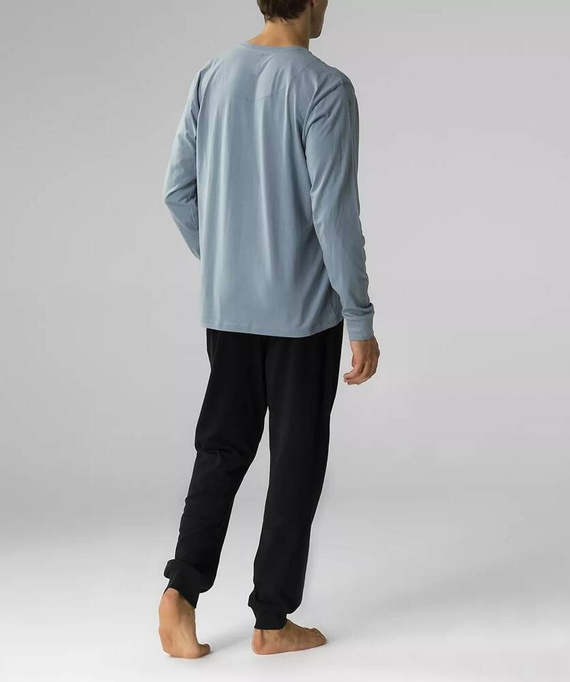 NMP-372  Piżama męska długi rękaw, Atlantic-denim czarny