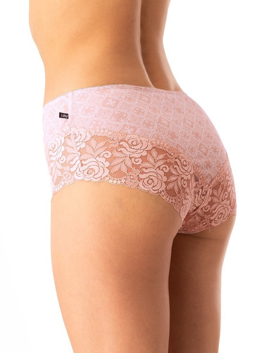 Figi damskie bawełniane Key LPB 731 czarny beżowy – zestaw 2 sztuki w pudełku, klasyczny krój