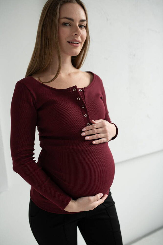 Tummy Bluzka ciążowa i do karmienia Milk&Love bordowy