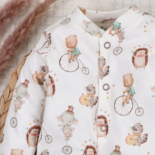 ABN-5585 Circus Pajac niemowlęcy Nini – 100% bawełna organiczna, antyalergiczny, polska produkcja